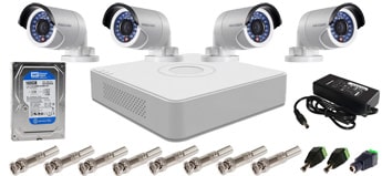 Комплект видеонаблюдения для частного дома на 4 видеокамеры